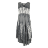 Robe Sans Manches Bohème Tie and Dye Gris - Coupe Évasée Fluidité Hippie Chic