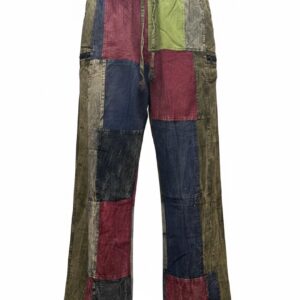 Pantalon Patchwork Boho en Coton Délavé -