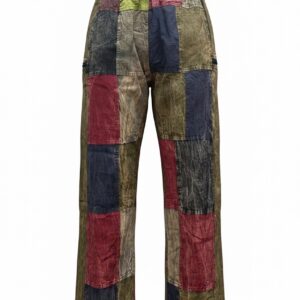 Pantalon Patchwork Boho en Coton Délavé